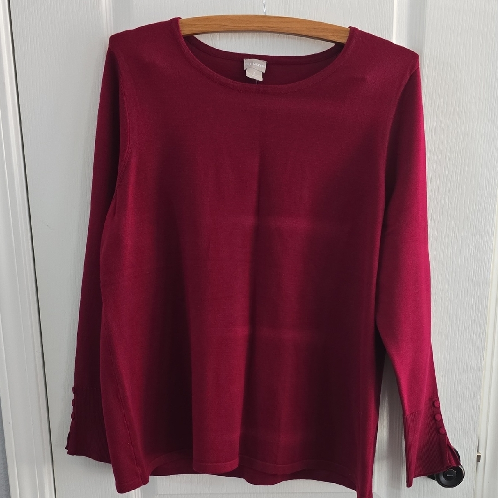 Chico's Rich Burgundy Long Sleeve Top